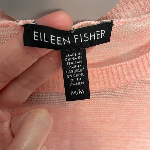 Eileen Fisher Pink Organic Linen knit T shirt - Picture 4 of 4